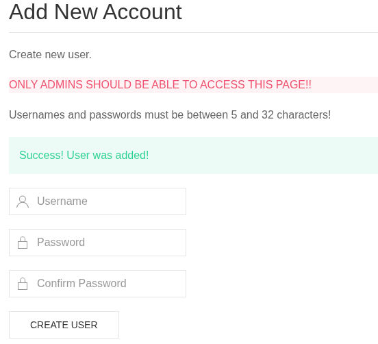 Previse account-creation