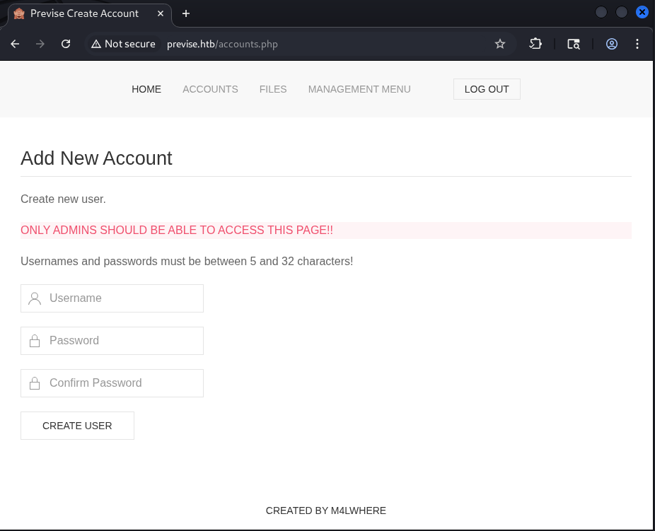 Previse accounts-php