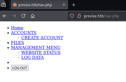 Previse nav.php